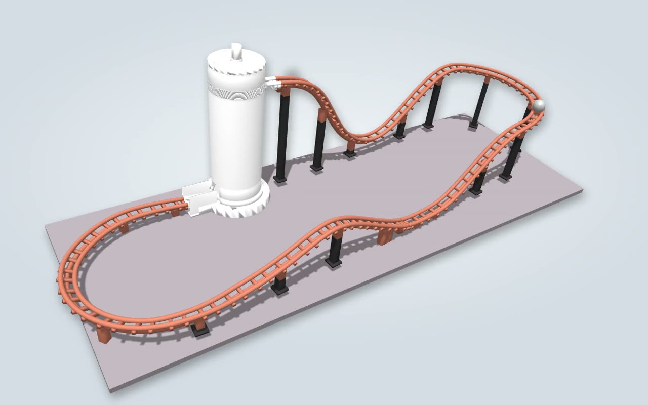 A 3D-printed ball-bearing roller coaster designed in PrintaCoaster